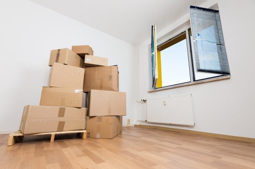 Professional movers handling boxes during a house removal in Plaistow