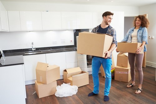 A smooth house removals process in Plaistow with movers loading a van