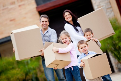 Storage unit with household and business items arranged neatly