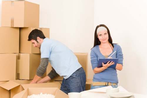 Business furniture stored safely in a Plaistow storage facility