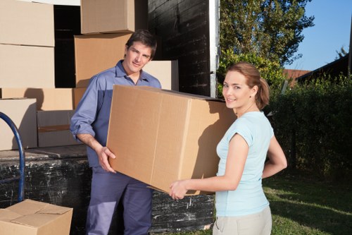 Packed boxes ready for residential removals in Plaistow